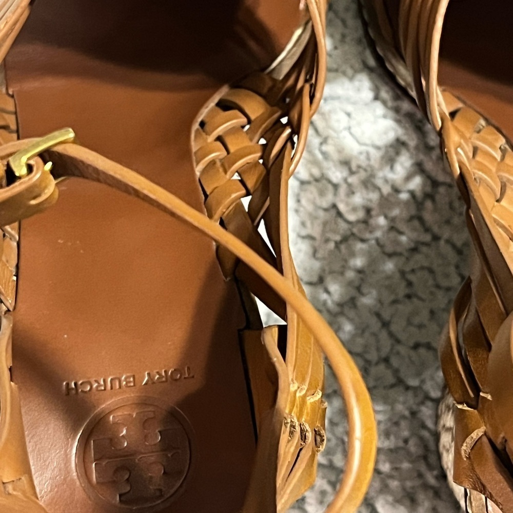 Tory Burch Pecha Woven Block Heel Sandals - Picture 5 of 13